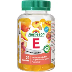 Jamieson Vitamin E Gummies with Vitamin C - Delicious Antioxidant Support for Immune Health