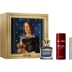 Jean Paul Gaultier Scandal Eau de Toilette 3-Piece Gift Set - Addictive Woody Amber Scent for Him