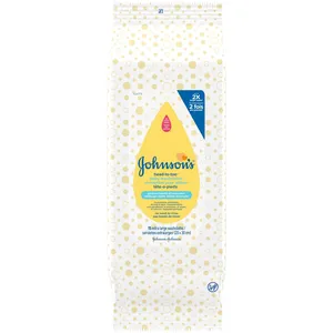 Johnson's Baby Cleansing Wipes, Sensitive Head-to-Toe Cloths - 15 Alcohol-Free Baby Washcloths