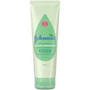Johnson's Baby Creamy Oil Lotion with Aloe Vera & Vitamin E 236mL for Soft, Smooth Skin