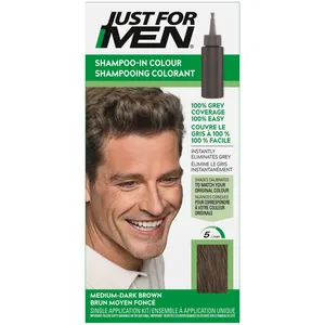 Just For Men Shampoo-In Color, Medium-Dark Brown H-40 - Fast & Easy Hair Coloring for Men