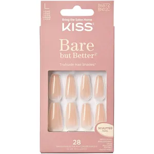 KISS Bare But Better Nude Fake Nails - 'Nude Drama' - Chip-Proof, Easy Application, 4 Diverse Shades