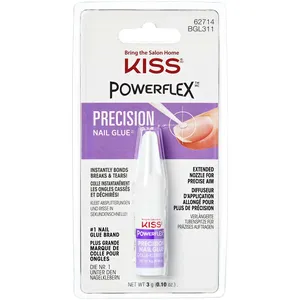 KISS PowerFlex™ Precision Nail Glue - Transparent, Instant Bond, #1 Brand for Repairing Breaks & Tears