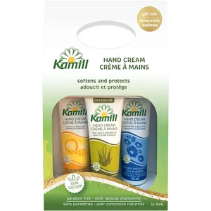 Kamill Hand Cream Sampler Set - Intensive, Anti-Age Q10, Unscented - Moisturizing Care for Hands