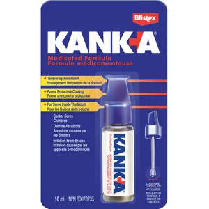 Kank-AÂ® Medicated Formula for Canker Sore Relief - 20% Benzocaine, Easy Applicator, Temporary Pain Relief