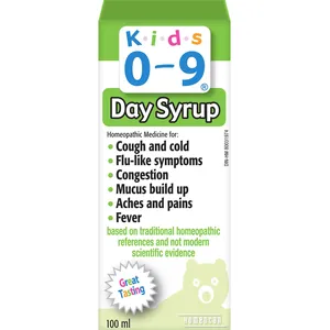 Kids 0-9 Day Syrup for Cough, Cold & Flu Symptoms - Homeopathic Relief for Ages 0-9
