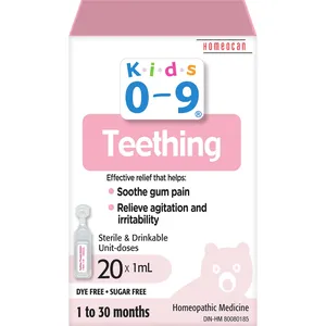 Kids 0-9 Teething Relief - Natural Unit Doses for Pain and Discomfort, Convenient Format