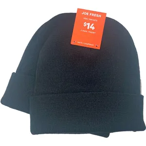 Kids Beanie 2PK - Black/Black Stylish Winter Headgear for Children