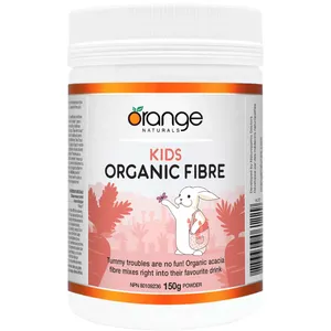 Kids Organic Fibre Powder - Orange Naturals, 5g Acacia Fiber for Digestive Health, Ages 4-18
