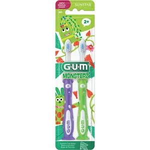 Kids' Toothbrush with Soft Bristles - Fun Monster Design, Easy Grip, Suction Cup Base