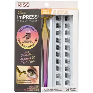 Kiss Impress Press-On Falsies Eyelashes, Natural Look - Easy No Glue Application, 24-Hour Wear