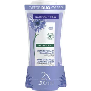 Klorane Organic Cornflower Make-Up Remover Cleansing Cream Duo - Gentle & Effective Formula