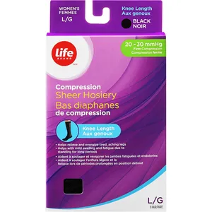 LB Trouser Sock Black Large 20-30 - Relieves Tired Legs with Comfortable Stretch and Smooth Fabric