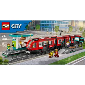 LEGO City Downtown Streetcar and Station Toy Train Set 60423 - 811 Pieces for Ages 7 and Up