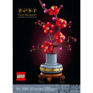LEGO Icons Plum Blossom Flower Décor Set for Office - 327 Pieces, Pastel Blue Pot, Elegant Design