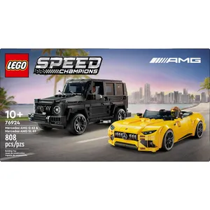 LEGO Speed Champions Mercedes-AMG G 63 & SL 63 F1 Toy Car Set for Kids and Collectors, 806 Pieces