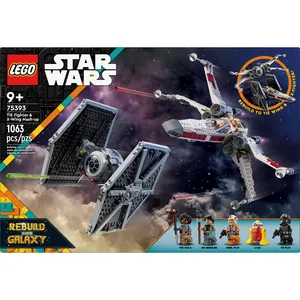 LEGO Star Wars TIE Fighter & X-Wing Mash-up Building Set 75393 with 4 Minifigures for Kids