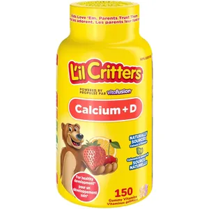 L'Il Critters Calcium + D Gummy Vitamins for Kids - Gluten-Free, Naturally Flavored, 60 Count
