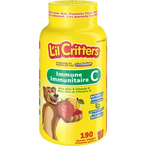 L'Il Critters Immune C Gummy Vitamins with Zinc, Gluten-Free, Natural Flavors, 60mg Vitamin C