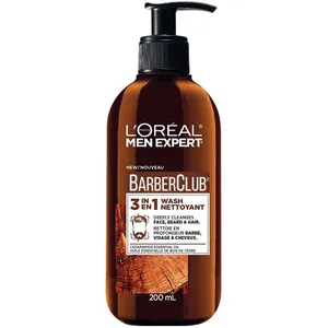 L'Oréal Paris BarberClub 3-In-1 Face Wash for Men - Cleanser, Beard & Hair Wash with Cedarwood
