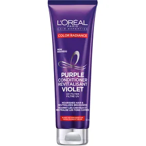L'Oréal Paris Color Radiance Purple Conditioner for Blonde and Brunette Hair - Nourishes & Neutralizes Brassiness
