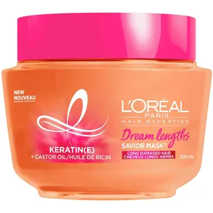 L'Oréal Paris Dream Lengths Savior Mask with Keratin & Castor Oil for Thinning, Damaged Hair