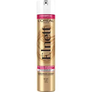 L'OrÃ©al Paris Elnett Satin Extra Strong Hold Hairspray - Humidity Resistant, Brushable, Classic Finish