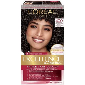 L'OrÃ©al Paris Excellence CrÃ¨me 400 Natural Dark Brown Hair Color for 100% Grey Coverage