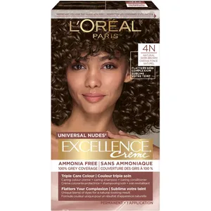 L'OrÃ©al Paris Excellence CrÃ¨me Ammonia Free Hair Dye, Natural Dark Brown, 100% Grey Coverage