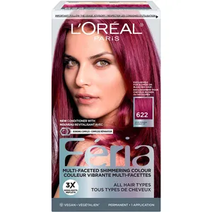 L'Oréal Paris Féria High Intensity Hair Color, 622 Vivid Fuchsia, 3X Highlights, Deep Conditioning