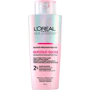 L'OrÃ©al Paris Glycolic Gloss Shine Shampoo 2% Glycolic Acid, Sulfate-Free, Intense Glossy Shine