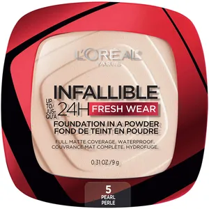 L'OrÃ©al Paris Infallible 24H Fresh Wear Foundation Powder, Deep Amber 375 - Full Coverage, Matte Finish