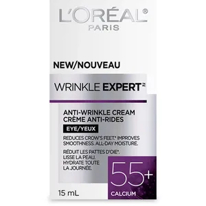 L'Oréal Paris Wrinkle Expert 55+ Eye Cream for Aging Skin, Reduces Crow's Feet, 0.5 oz