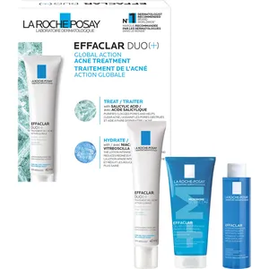 La Roche-Posay Effaclar Duo (+) Acne Treatment Kit, 40mL with Foaming Gel & Astringent Lotion