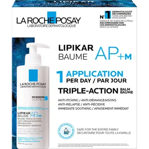 La Roche-Posay Lipikar Baume AP+M Kit for Eczema-Prone Skin - 400mL Balm + 100mL Syndet Gift Set