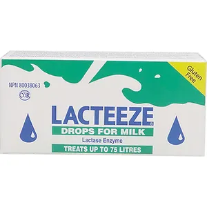 Lacteeze Drops for Milk - Lactose Intolerance Relief, 250 FCCNLU, Transform Milk to Lactose-Free