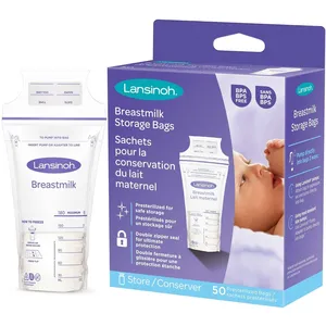 Lansinoh Breastmilk Storage Bags - 50 Count, Pre-Sterilized, BPA Free, Double Zipper Seal