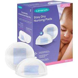 Lansinoh Disposable Nursing Pads - 60 Count, Leak-Proof, Waterproof, Comfortable, Contoured Shape