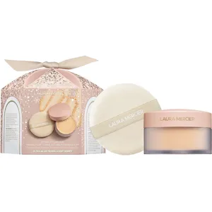 Laura Mercier Divinely Flawless Translucent Loose Setting Powder & Puff Ultra-Blur Medium Deep