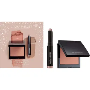 Laura Mercier Winter Interlude Eye & Cheek Set - Chai and Caramel, Buildable Blush & Caviar Stick