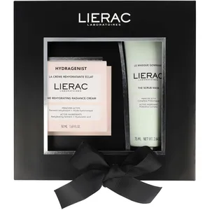 Lierac HYDRAGENIST Set - Radiance Rehydrating Cream & CLEANSER Scrub Mask for Glowing Skin