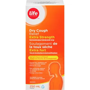 Life Brand Dry Cough Relief Extra Strength 10 mL - Sucrose Free, Dextromethorphan Antitussive