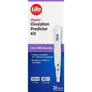 Life Brand LB Digital Ovulation Kit - Over 99% Accurate Predictor, Results in 3 Minutes, 20 Tests