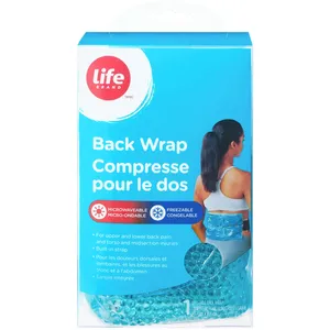 Life Brand Reusable Back Wrap 42.2cm x 17.1cm for Hot & Cold Therapy, Pain Relief & Injury Support