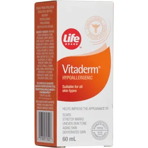 Life Brand Vitaderm Oil for Scars, Stretch Marks, Uneven Skin Tone - Non-Greasy, Hypoallergenic