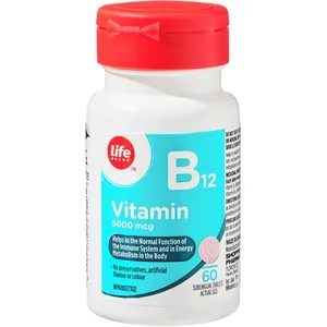 Life Brand Vitamin B12 5000 mcg Sublingual Tablets for Immune Support & Energy Metabolism