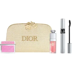 Limited Edition DIOR Volume and Glow Holiday Makeup Gift Set - Light Pink Pouch, 3 Iconic Products