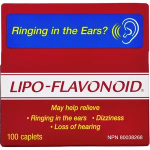 Lipo Flavonoid Supplement for Ringing Ears, Dizziness & Hearing Loss - 60 Caplets
