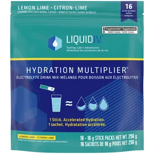 Liquid IV Lemon Lime Electrolyte Drink Mix 16 CT - Hydration Multiplier with Essential Vitamins