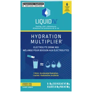 Liquid I.V. Lemon Lime Electrolyte Drink Mix 6 CT - Hydration Multiplier with Vitamins & No Artificial Colors
